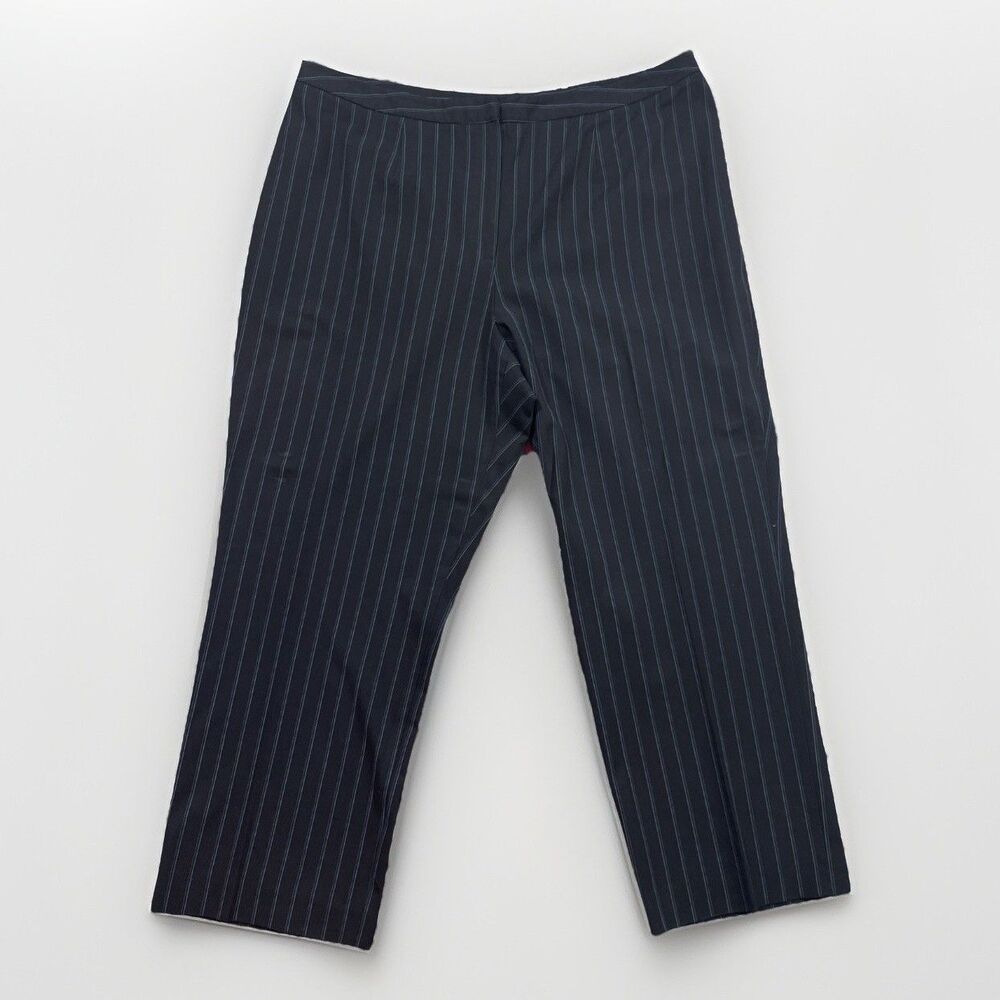 INC International Concepts Womens 20 Black Pinstriped Pants